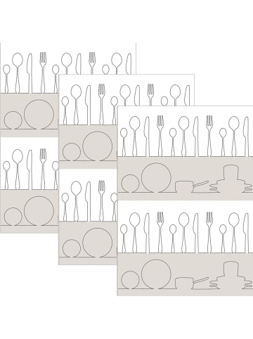 Kracht Halbleinen, Leinen / Halbleinen Geschirrtuch im 3er-Pack in Besteck
