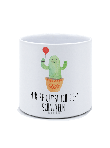 Mr. & Mrs. Panda Blumentopf Kaktus Luftballon mit Spruch in Weiß