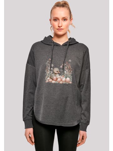 F4NT4STIC Oversized Hoodie Ente Ostereier Blumen Küken in charcoal
