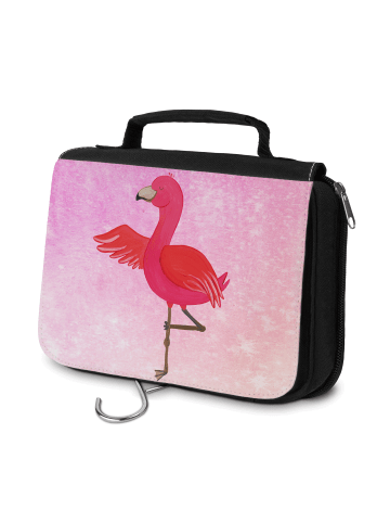 Mr. & Mrs. Panda Kosmetiktäschchen Flamingo Yoga ohne Spruch in Aquarell Pink