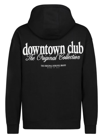 Sublevel Kapuzenpullover mit Front-Print und Kängurutasche in Schwarz