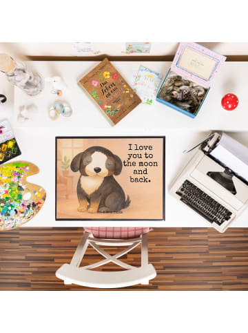Mr. & Mrs. Panda Schreibunterlage Hund Entspannen Design mit Spruch in Weiß