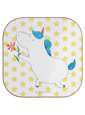 Mr. & Mrs. Panda Tassenuntersetzer Einhorn Blume ohne Spruch in Weiß