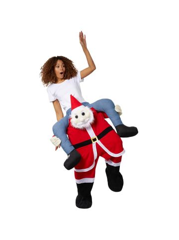 tectake Huckepack-Kostüm Weihnachtsmann in Universalgröße, rot/weiß