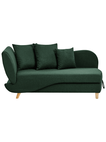 Beliani Chaiselongue MERI in Grün/Braun - (W) 155 x (H) 76 x (L) 69 cm linksseitig