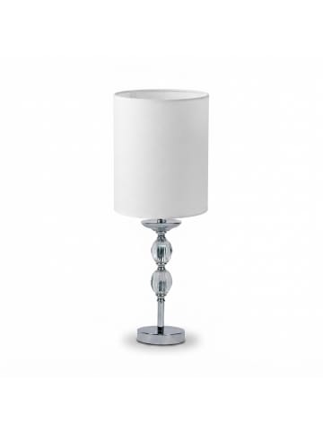 relaxdays Tischlampe in Weiß/ Silber - (H)50 x Ø 18,5 cm