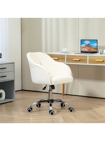 HOMCOM Bürostuhl in Cremeweiß 56L x 61B x 86H cm