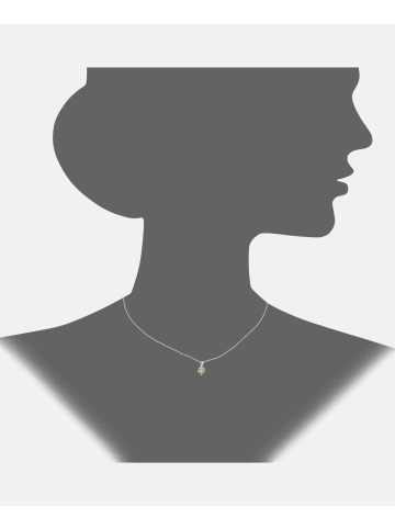 Diamant L'éternel Halskette mit Anhänger aus 375 Gelbgold mit Diamant mit Peridot
