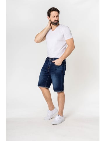 Nina Carter Shorts Denim Regular Fit Bleached Jeansshorts in Dunkelblau