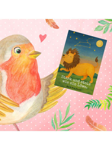 Mr. & Mrs. Panda babykarte Sternzeichen Löwe Design mit Spruch in Weiß