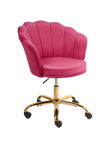 Beliani Bürostuhl MONTICELLO in Rosa/Gold/Schwarz - (W) 60 x (H) 79 x (L) 60 cm