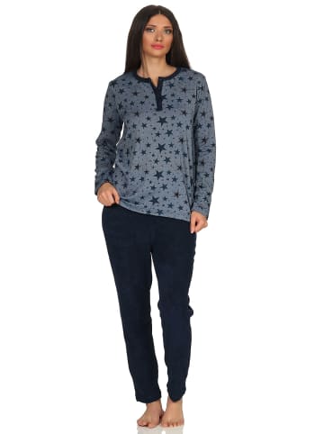 NORMANN Frottee Pyjama Schlafanzug Sterne - 48781 in marine