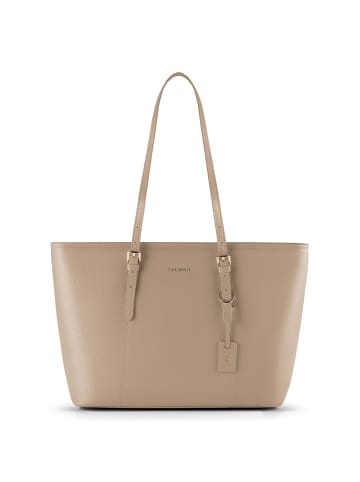 Lazarotti Bologna Leather Shopper Tasche Leder 35 cm in taupe
