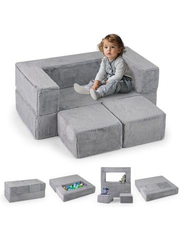 COSTWAY Modulares Kindersofa in Grau