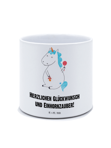 Mr. & Mrs. Panda Pflanzenkübel groß Einhorn Baby mit Spruch in Weiß