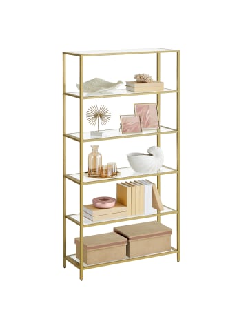 VASAGLE Regal Baris in Transparent-Goldfarben - (B)80 x (H)177.3 x (T)30 cm
