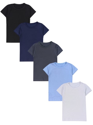 TupTam Kinder Jungen Unterhemd Kurzarm 5er Pack in blau/schwarz