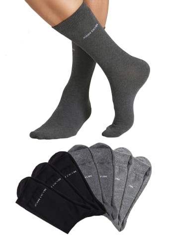 John Devin Basicsocken in 3x schwarz, 2x anthrazit meliert, 2x grau meliert