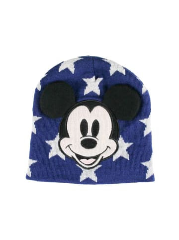 Disney Mickey Mouse Kinder Wintermütze Strick Beanie Jungen Mädchen Winter Accessoire in Blau
