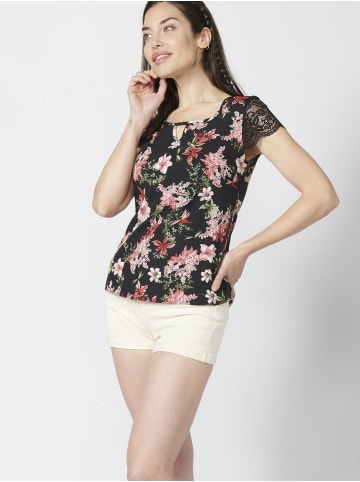 KOROSHI KURZÄRMELBLUSE in schwarz