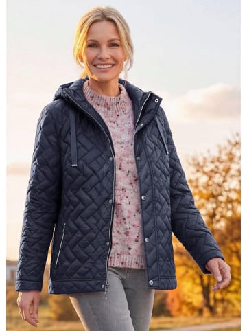 GOLDNER Kurzgröße: Übergangsjacke mit Kapuze in marine