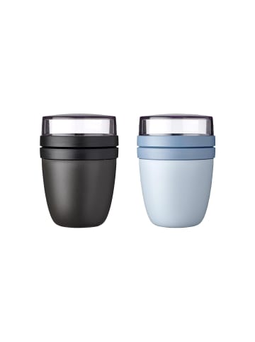 Mepal 2er Set Lunchpots Nordic Black & Nordic Sage Ellipse ø 10.7 cm in blau-schwarz