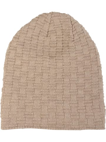 styleBREAKER Feinstrick Beanie Mütze in Hellbraun