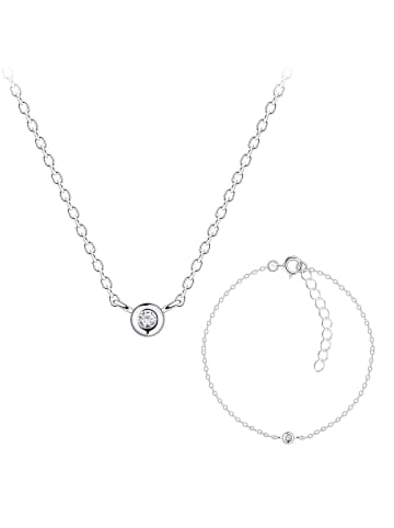 Alexander York Schmuckset Kette - Anhänger & Armband SOLITÄR in 925 Silber - 3-tlg. in silber