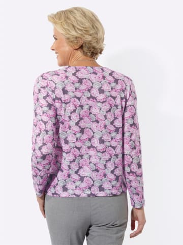 WITT WEIDEN Rundhals-Shirt in steingrau-erika-bedruckt