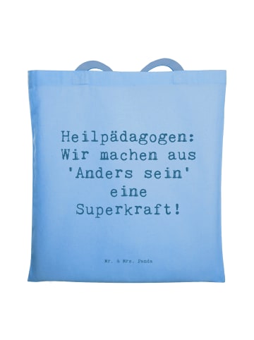 Mr. & Mrs. Panda Tragetasche Spruch Heilpädagogin Superkraft mit... in Sky Blue