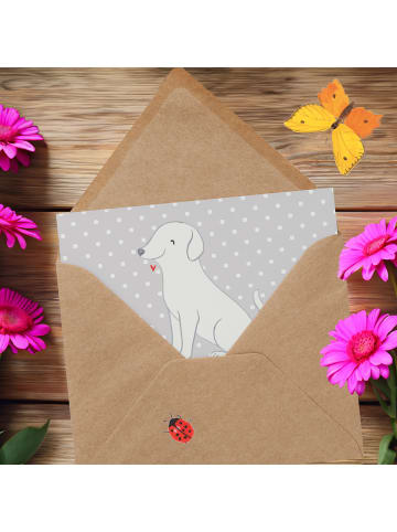 Mr. & Mrs. Panda faltkarte Labrador Herzensdiebe mit Spruch in Grau Pastell