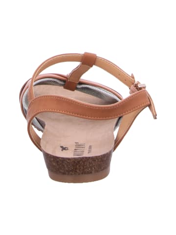 MUSTANG SHOES Riemchensandalen in cognac/grau