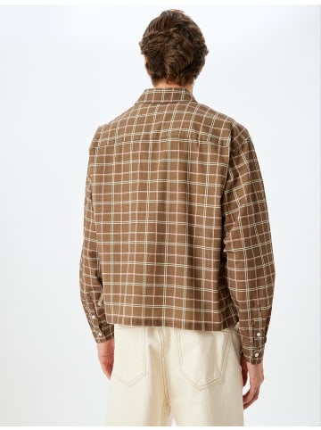 KOTON Shirt in Braun Karomuster