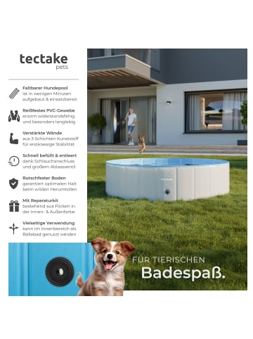tectake Hundebadewanne Nele, faltbar, mit Schlauchanschluss