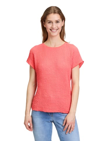 Betty Barclay Strukturshirt mit U-Boot-Ausschnitt in Hot Coral