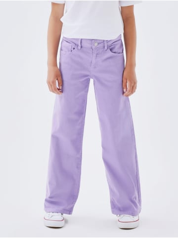 name it Weite Denim Hose Twill Stoff Dad Jeans NKFROSE in Lila