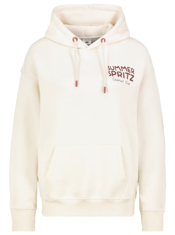 Sublevel Hoodie mit Sommer Themen Motiv, Kängurutasche in Weiß-3