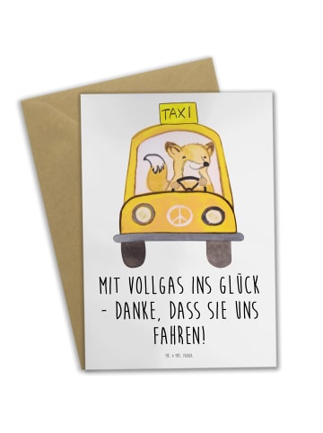 Mr. & Mrs. Panda Grußkarte Chauffeur Glück mit Spruch in Weiß
