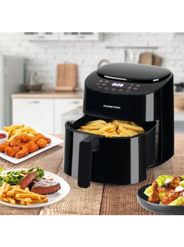 Gourmet Maxx Heißluft-Fritteuse Digital 4,5l 1400W schwarz Schwarz