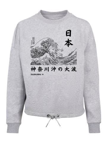 F4NT4STIC Oversize Sweatshirt Kanagawa in grau meliert
