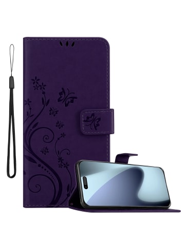 cadorabo Hülle für Apple iPhone 17 PRO Blumen Design in Floral Dunkel Lila