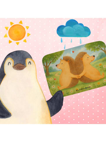 Mr. & Mrs. Panda Badvorleger Igel händchenhaltend Design ohne Sp... in Weiß