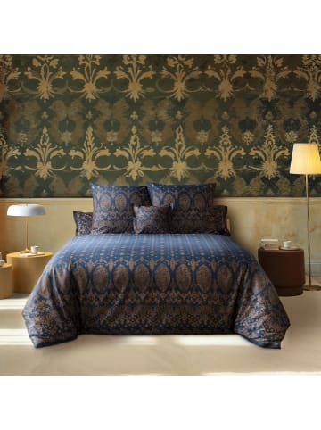 Bassetti Fein Satin Bettwäsche Gold Decor in blau