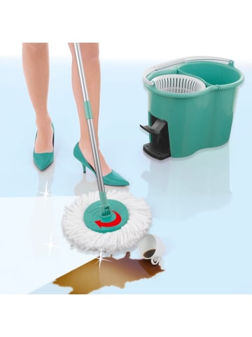 EASYmaxx CLEANmaxx Power-Wischmopp - Zwei-Kammer-Filtersystem - türkis