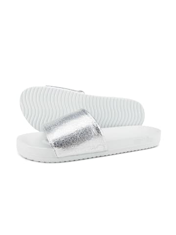 Flip Flop Sandale "pool metallic cracked" in silber