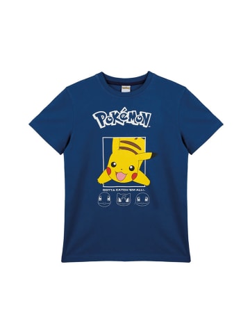 Pokémon Pikachu T-Shirt Kinder Jungen Oberteil Shirt in Dunkel-Blau