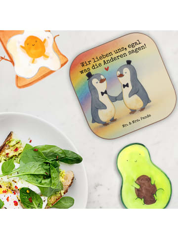 Mr. & Mrs. Panda weinglasuntersetzer Pinguine Gay Pride Design m... in Weiß