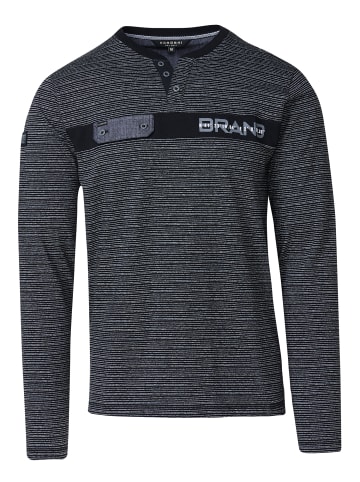 KOROSHI Langarm-t-shirt in SCHWARZ