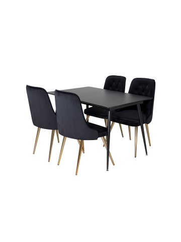 ebuy24 Essgruppe Silar 9 (5-teilig) Schwarz 90 x 120 cm