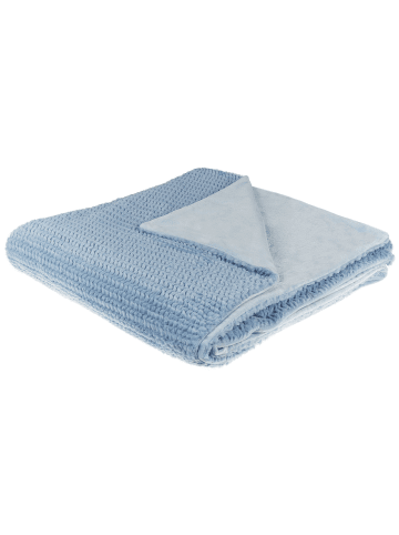 Beliani Kuscheldecke BJAS in Blau - (W) 200 x (H) 1 x (L) 220 cm